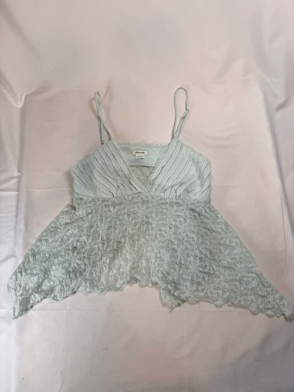 Fairycore Coquette Lace Cami Kimchi Blue Women’s Small Sage Green NWT